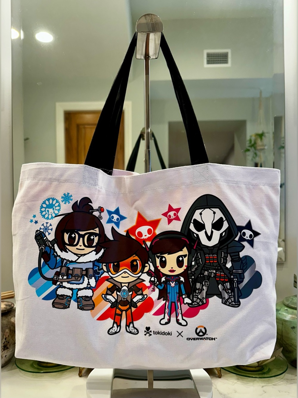 Overwatch x Tokidoki Collab Character-Lined Tote Bag/Mei Tracer D.Va Reaper VGUC